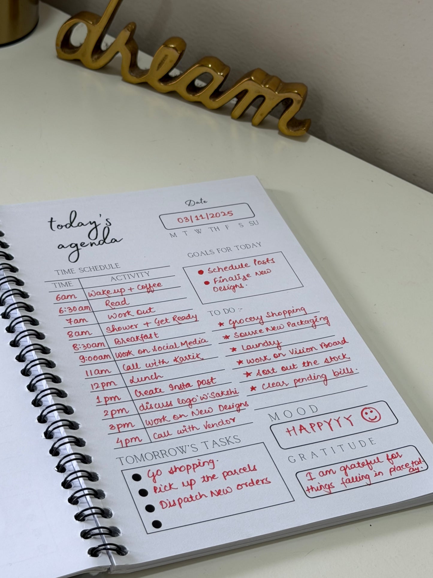 Daily Agenda Planner - Stripes
